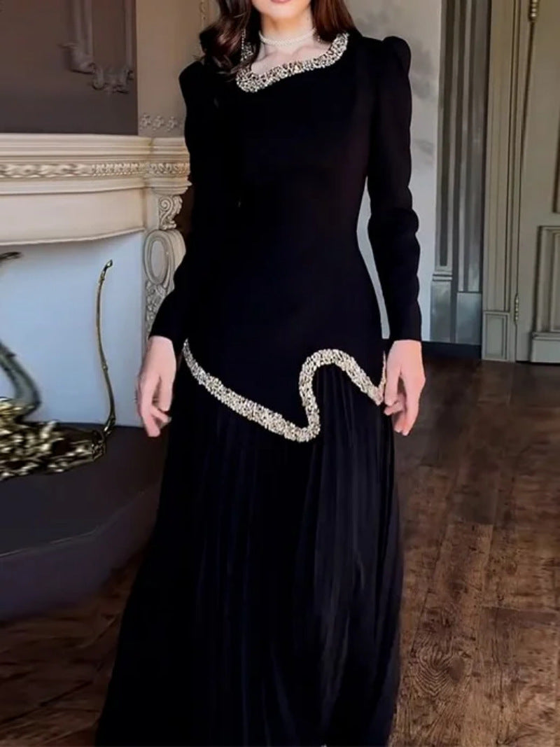 Women's Cool Sexy Rhinestone Pleated Dress Dresses