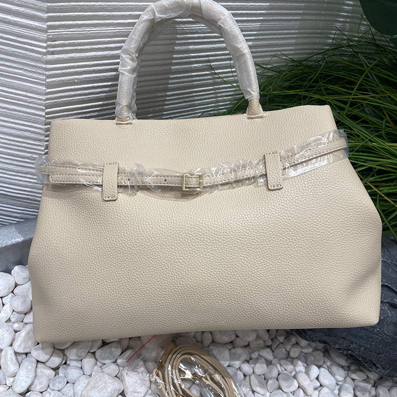 High-grade Soft Leather Lychee Pattern Solid Crossbody Bags