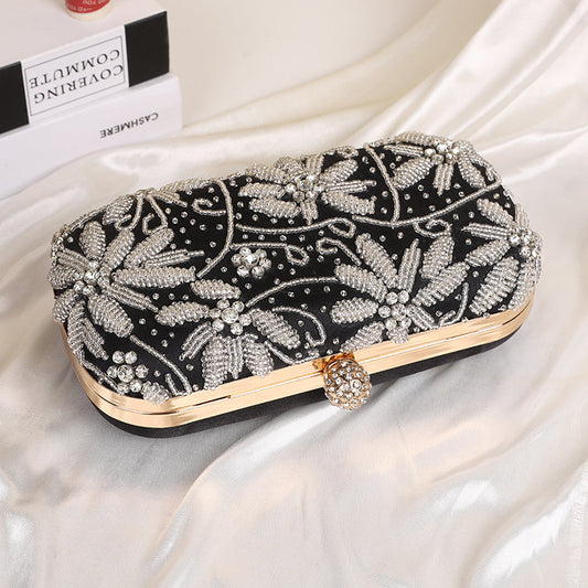 Women's Rhinestone Handmade Three-dimensional Embroidered Clutch Bridal Cheongsam Evening Bags