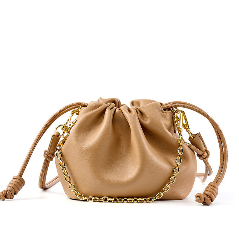 Korean Genuine Leather Cloud Cowhide Chain Bags