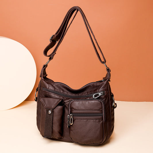Women's Washed Leather Mother Fashionable Large Capacity Bags