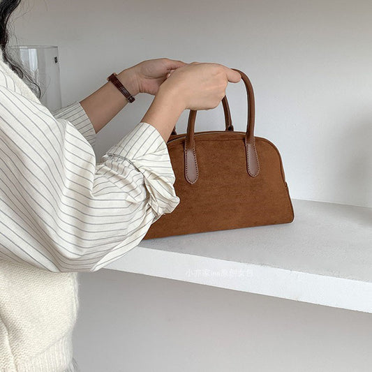 Women's Vintage Suede High-grade Frosted Large Capacity Handbags