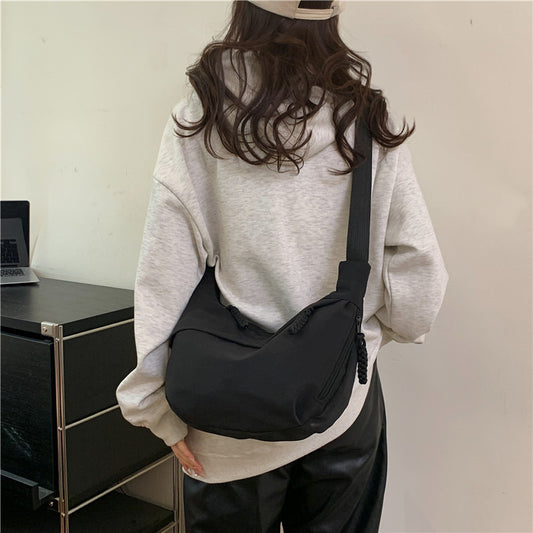 Western Style Pure Color Fresh Large Shoulder Bags
