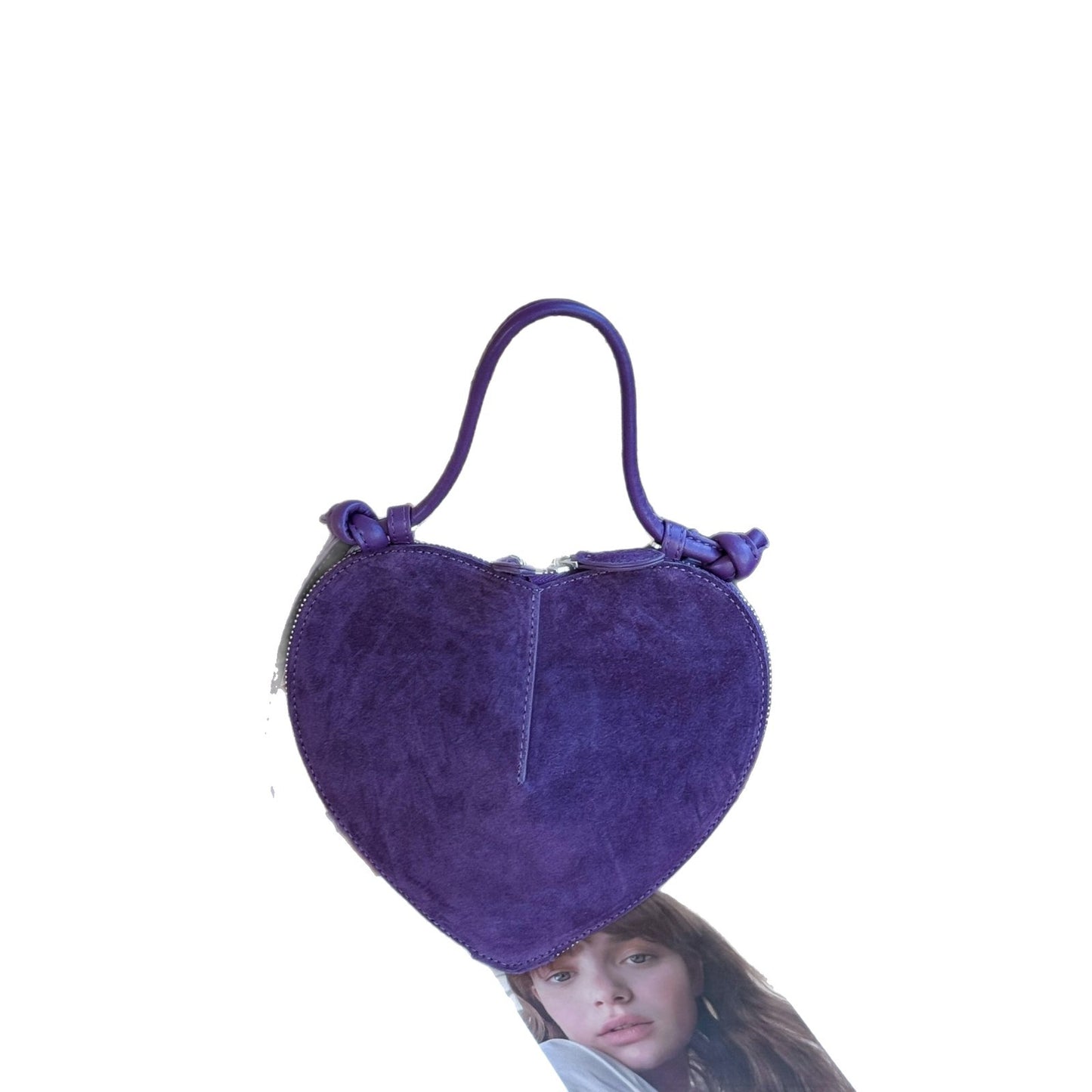 Casual Women's Heart-shaped Design Glossy Trendy Handbags