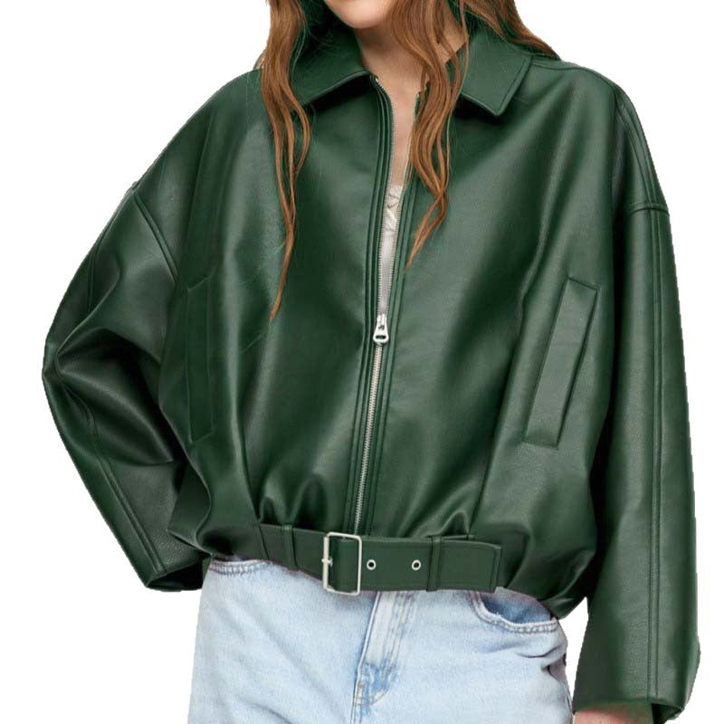 Women's Vintage Bomber Female Casual Artificial Leather Jackets