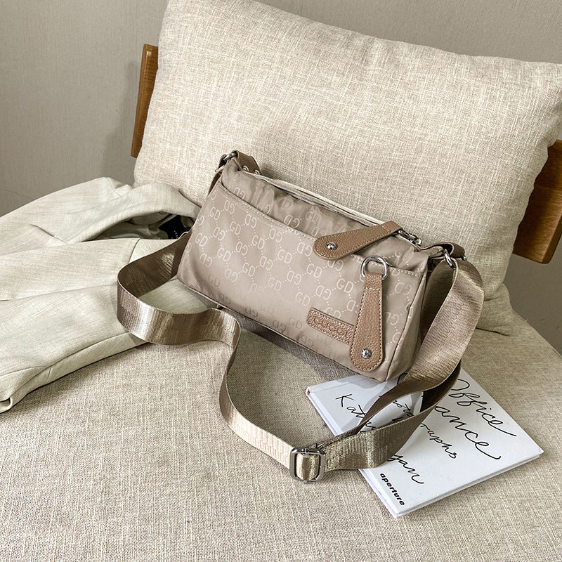 Women's Fashionable Waterproof Nylon Oxford Cloth Round Crossbody Bags
