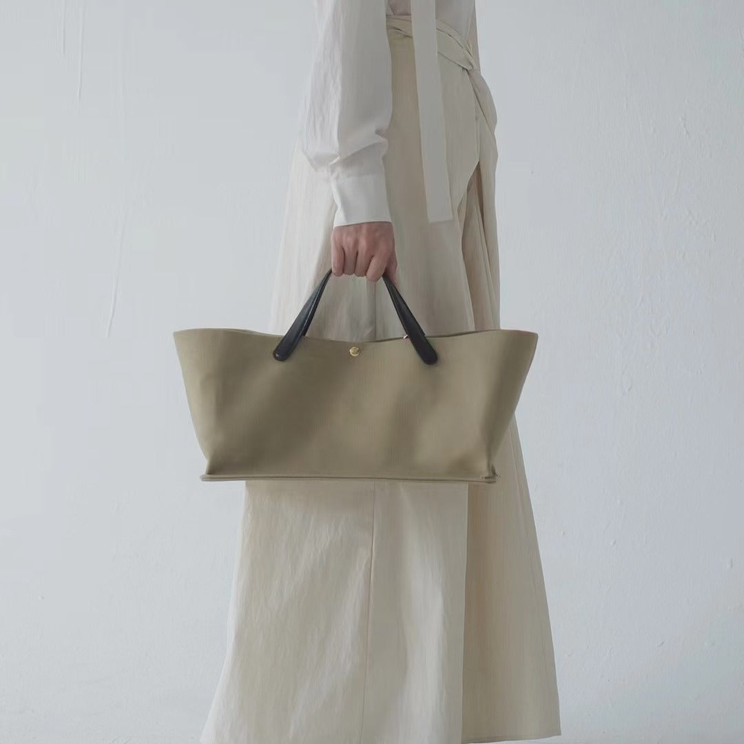 Fashion Luxury Leather Stitching Canvas Large Capacity Handbags