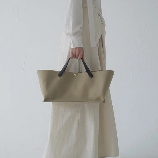 Fashion Luxury Leather Stitching Canvas Large Capacity Handbags