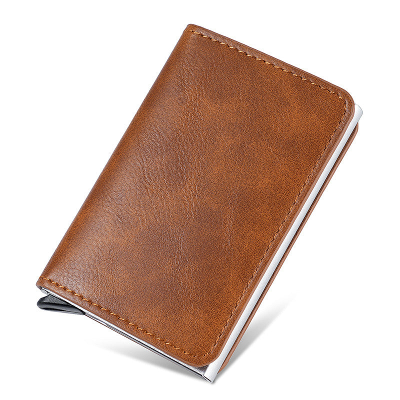 Men's Carbon Fiber Cassette Automatic Pop-up Metal Card Holder