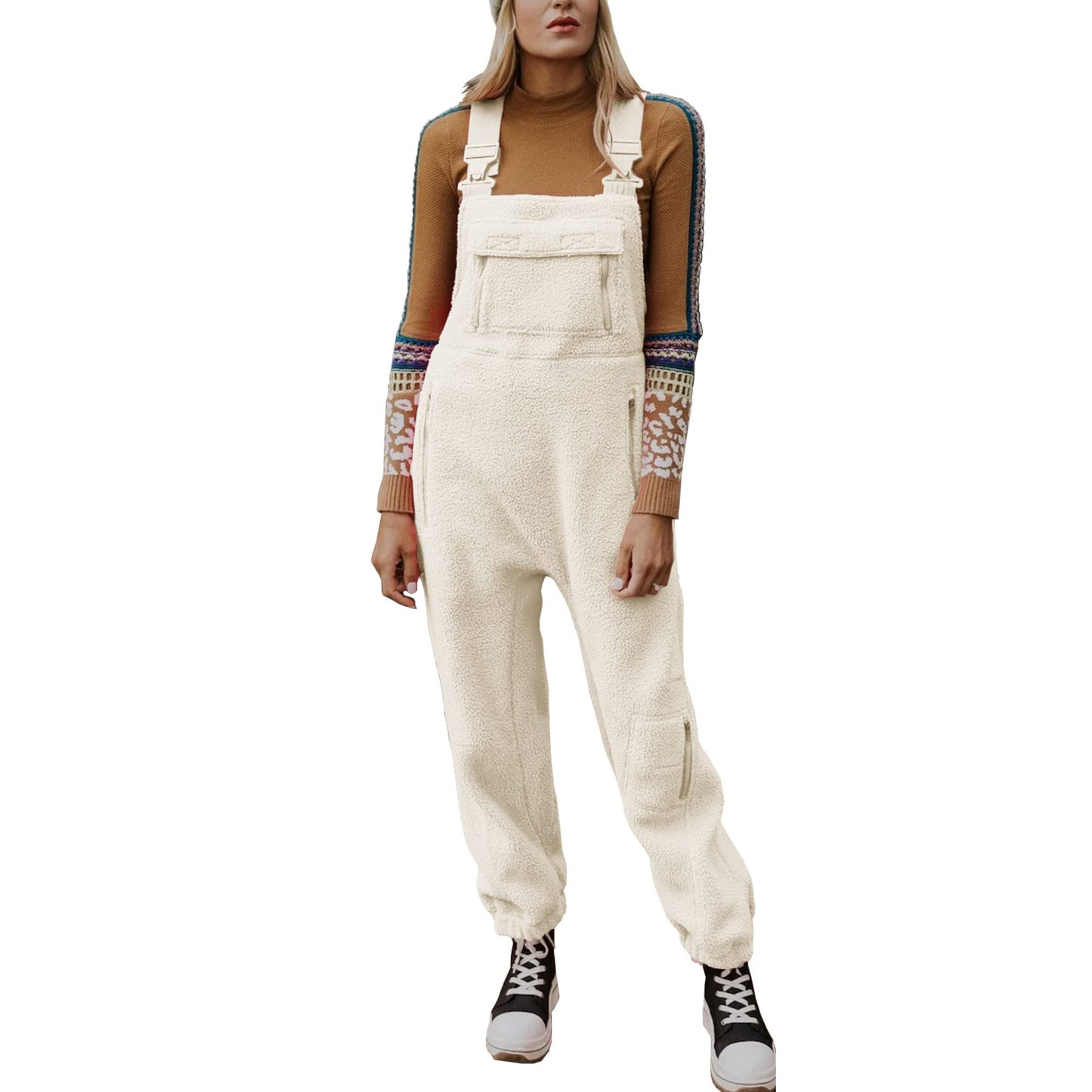 Women's Pocket Solid Color Adjustable Shoulder Strap Jumpsuits