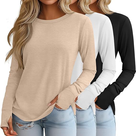 Women's Autumn Round Neck T-shirt Temperament Commute Blouses