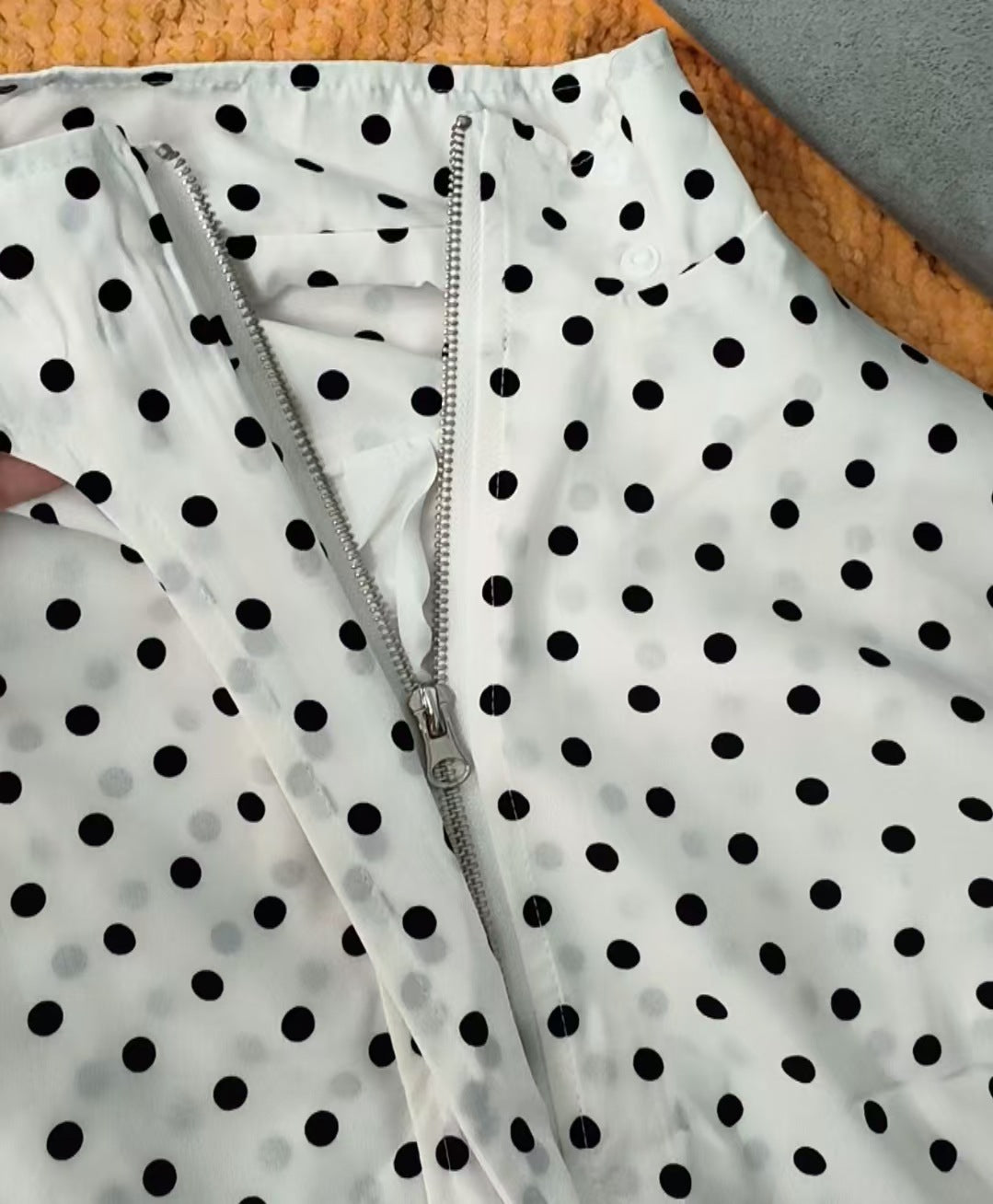 Women's Black White Apricot Dotted Casual European Jackets
