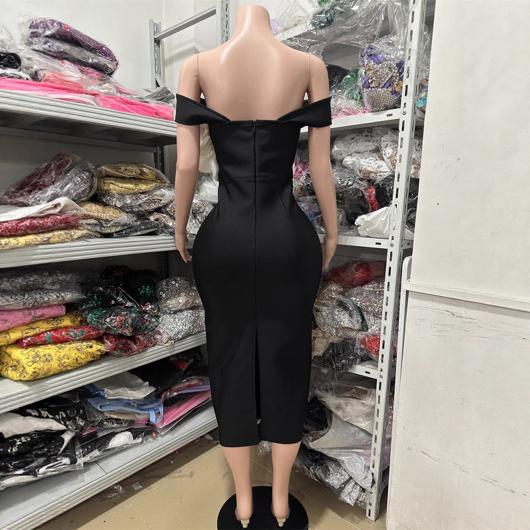 Women's Tube Large Flower Decorative Bandage Dress Dresses