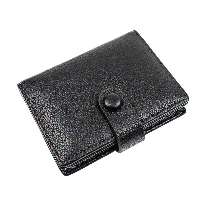 Men's Leather Mini Clamp Female Sleeve Multiple Card Holder