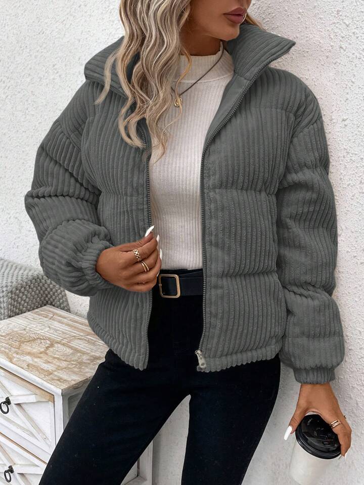 Women's Stylish Corduroy Cotton Thickened Large Coats