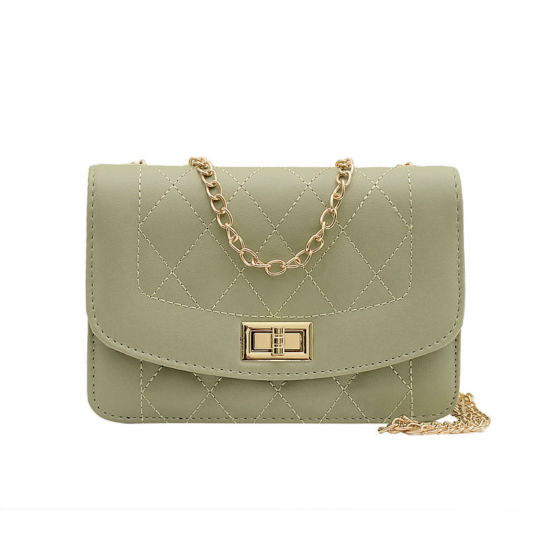 Women's Single Fashion Embroidery Thread Rhombus Street Shoulder Bags