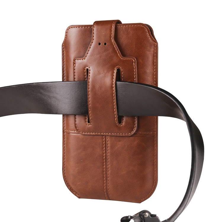Lightweight Magnetic Snap Leather Male Elderly Vertical Phone Bags