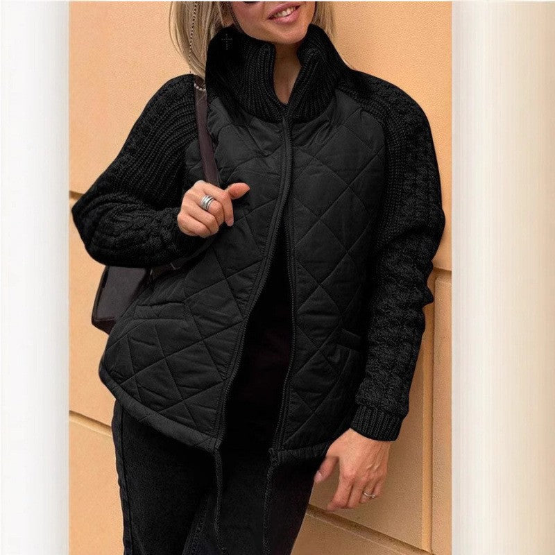 Women's Graceful Fashion Zipper Stand Collar Coats