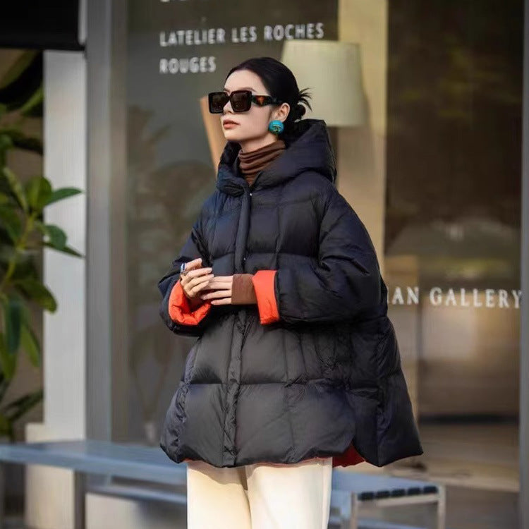 Women's Down Mid-length Padded Loose Casual Hooded Jackets