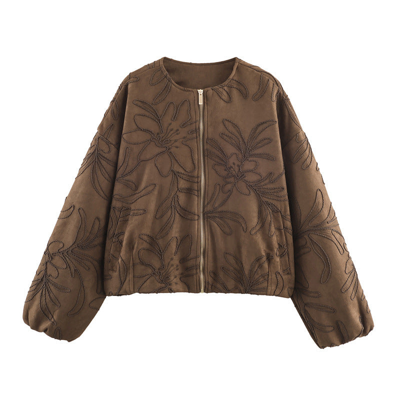 Women's Autumn Fashion Casual Loose Simple Embroidered Coats
