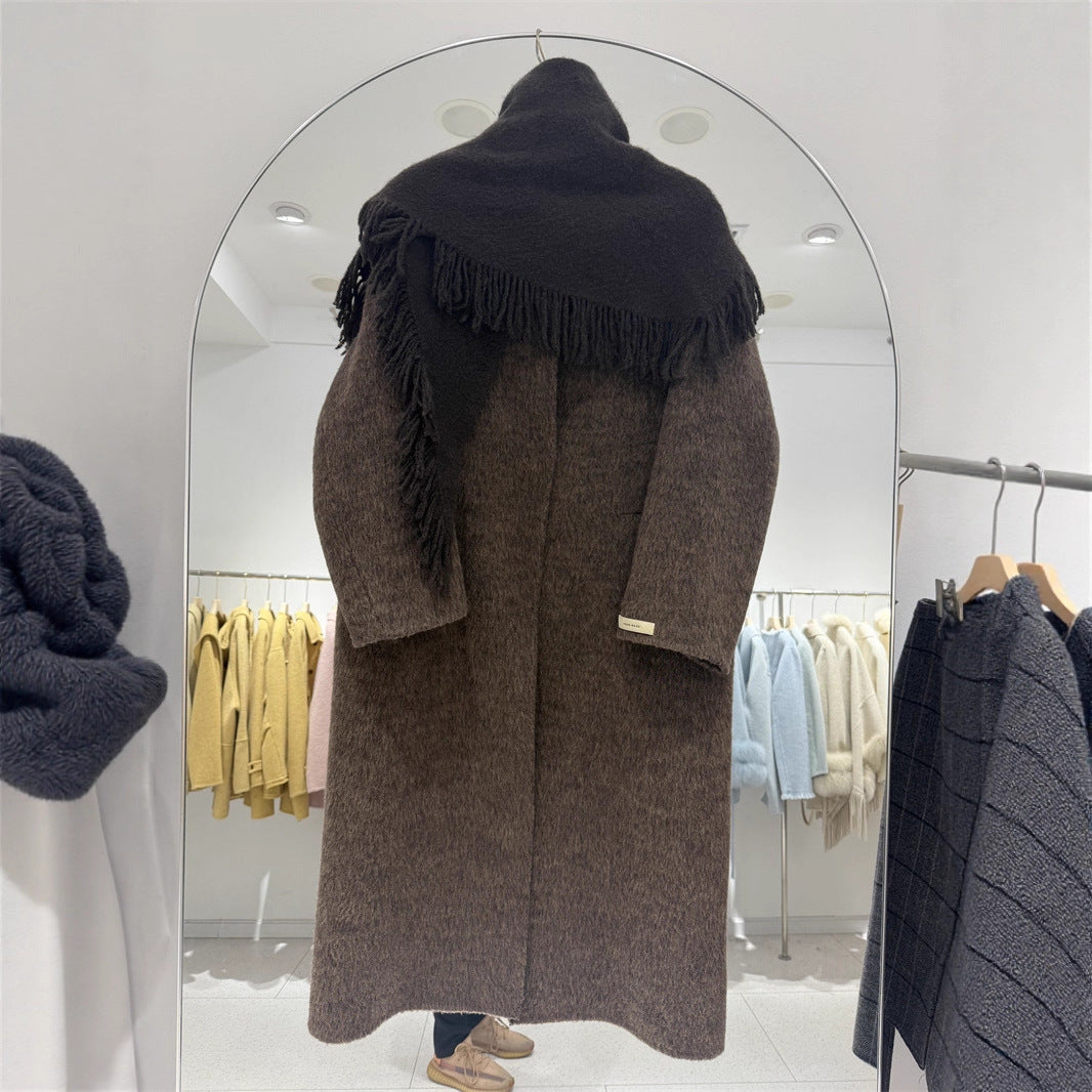 Women's Sense Korean Style Solid Color Triangle Shawl Atmosphere Coats