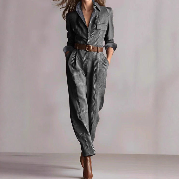 Women's Twisted Thin Cashmere Inverness Knitted Large Jumpsuits