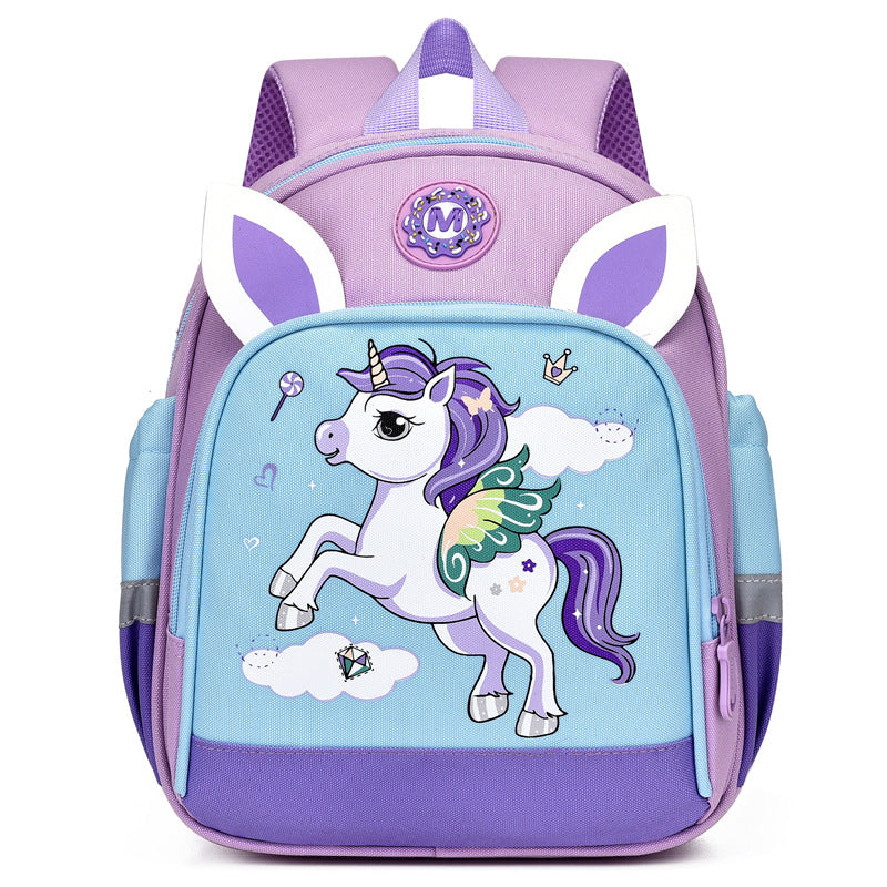 Children's Cartoon Color Pony Print Boys Large Kindergarten School Bags
