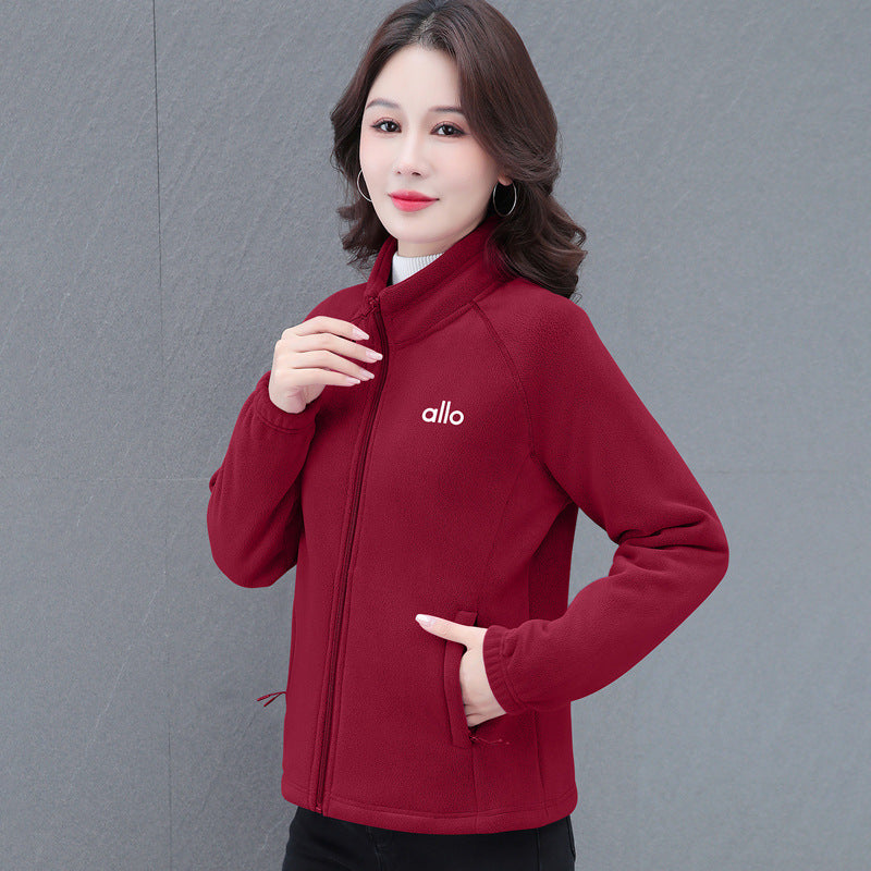 Women's Polar Fleece Stand Collar Large Thickened Sweaters