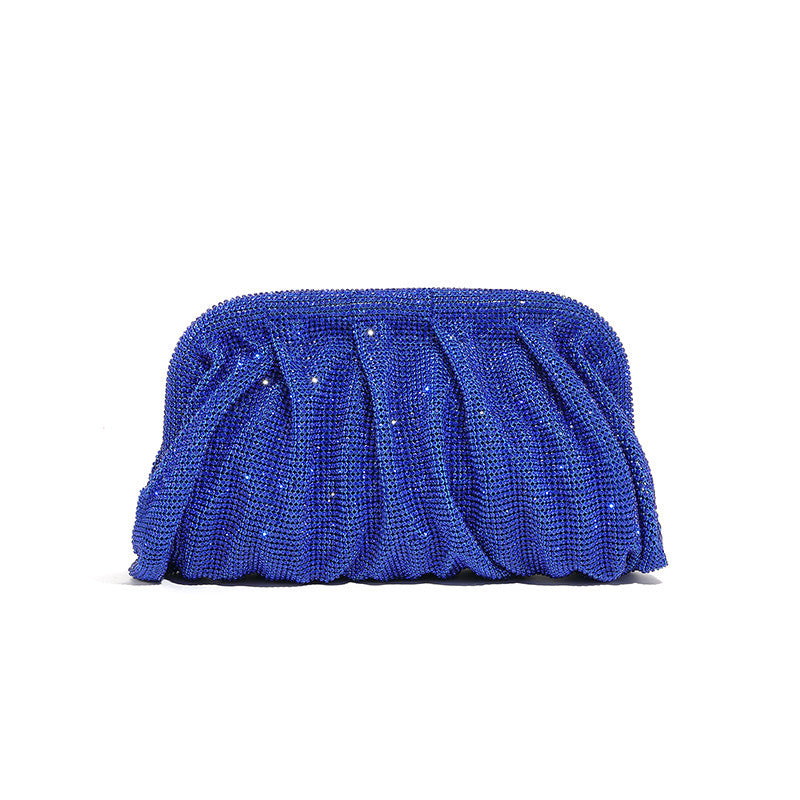 Women's Clouds Clip Pleated Clutch Diamond High-grade Evening Bags