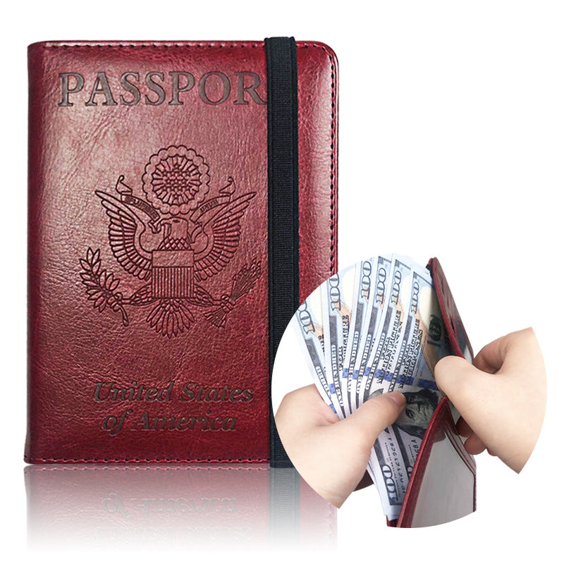 Pattern Voltage Transformer Leather Strap Passport Protection Usd Id Package