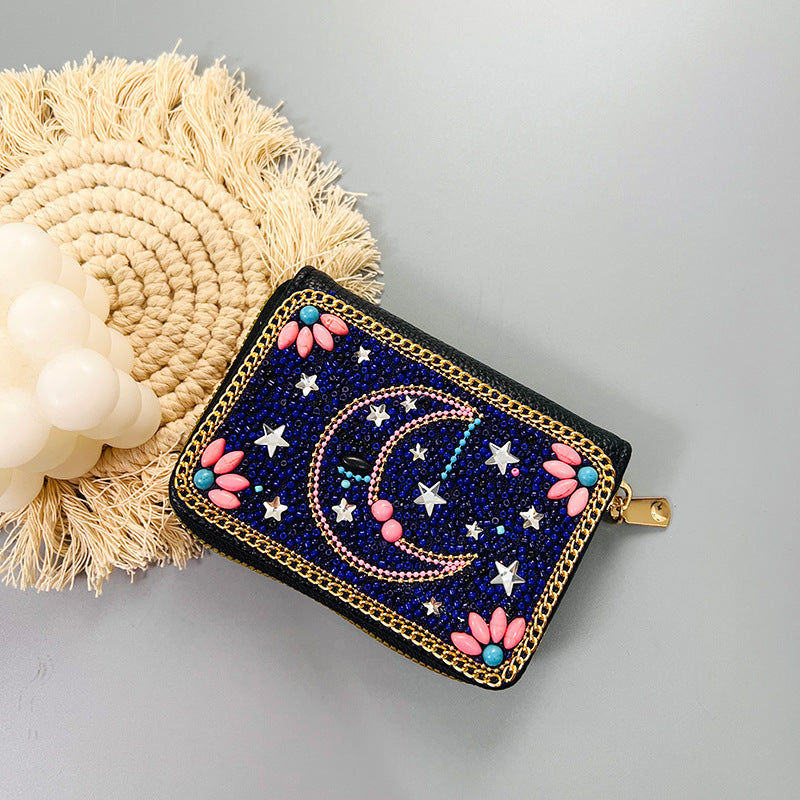 Ethnic Style Vintage Organ Handmade Bead Single Card Holder