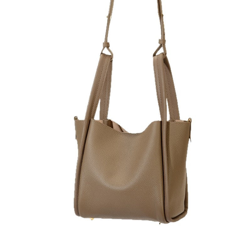Women's Model First Layer Cowhide Large Capacity Commuter Handbags