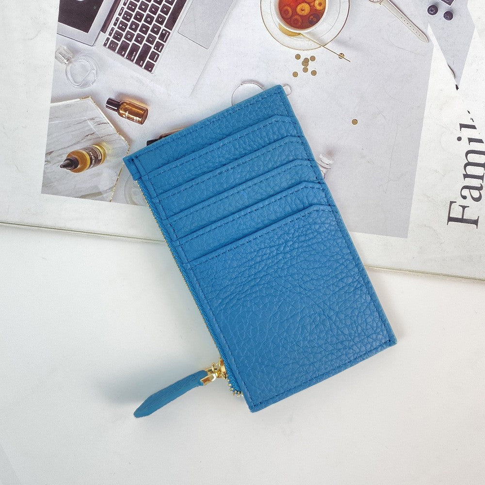 Women's Fashion Minimalist Style Korean First Layer Cowhide Document Card Holder