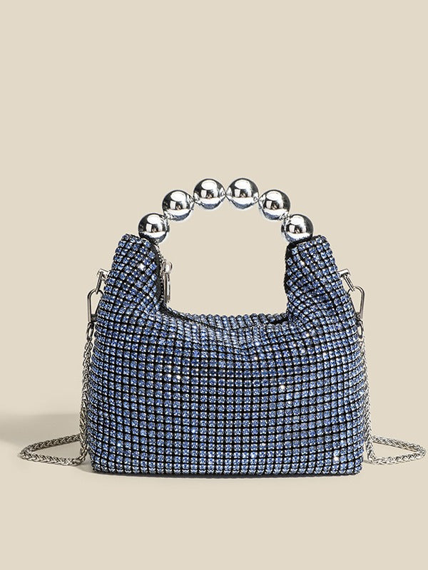 Women's Round Beads With Brick Fashion Diamond Chain Evening Bags