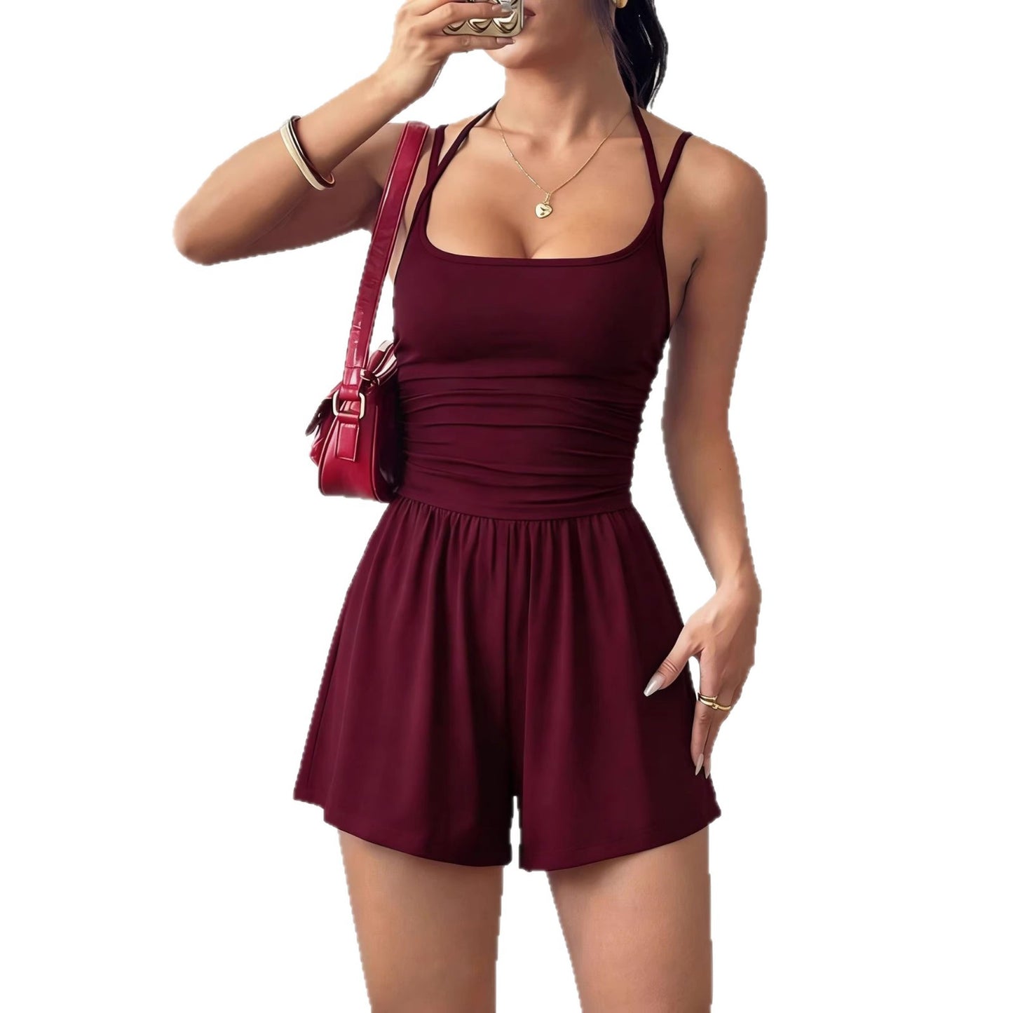 Women's Casual Summer Wide Leg Loose Wrapped Women's Jumpsuit/clothing
