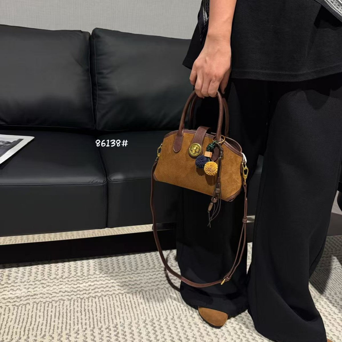 Women's Genuine Leather Matte Fashion Portable Shell Bags