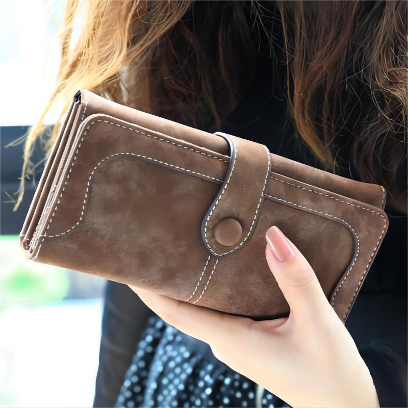 Women's Frosted Vintage Clutch Soft Leather Multifunctional Buckle