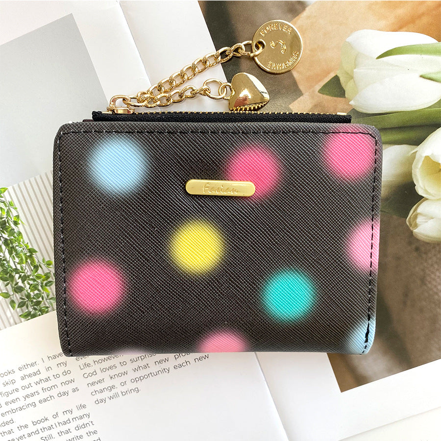 Women's High-grade Korean Style Love Pendant Short Ladies Wallets