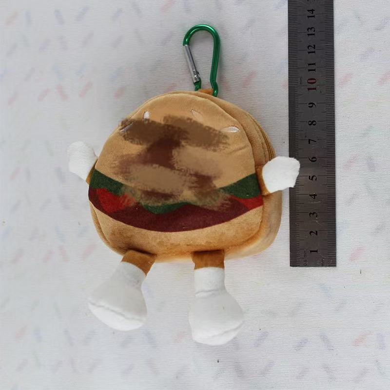 Hamburger Toast Bread Plush Pendant Ornaments For Backpacks