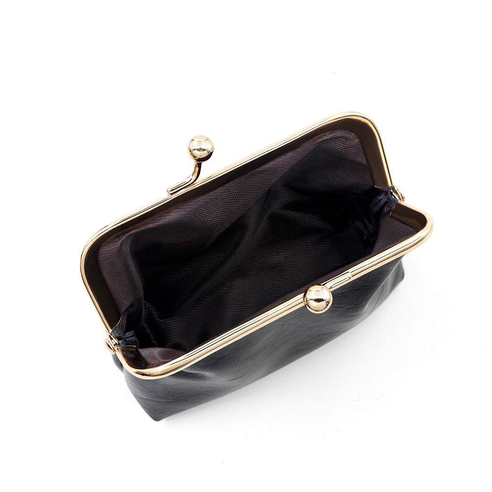 Oil Leather Iron Clamp Exquisite Large Card Holder