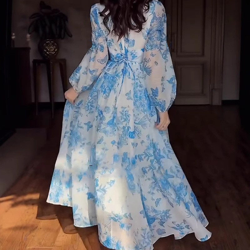 Summer High Waist Elegant French Slim Fit Long Dress