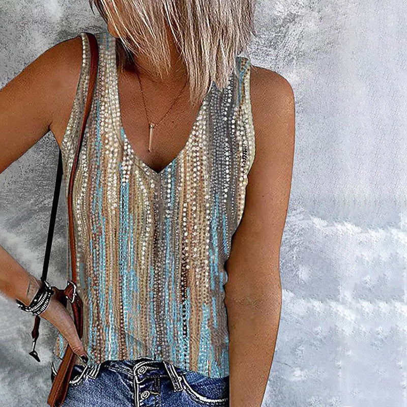 Women's Summer Casual Slimming Sleeveless Printed Vests