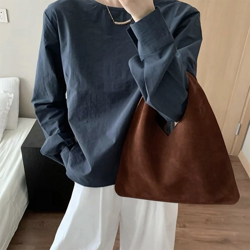 New Durable Innovative Suede Fashionable Triangle Handbags