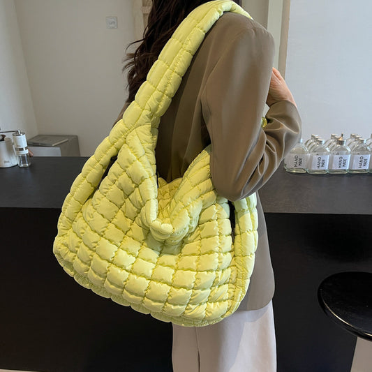 Women's Pleated Cloud Large Capacity Down Cotton Travel Bags