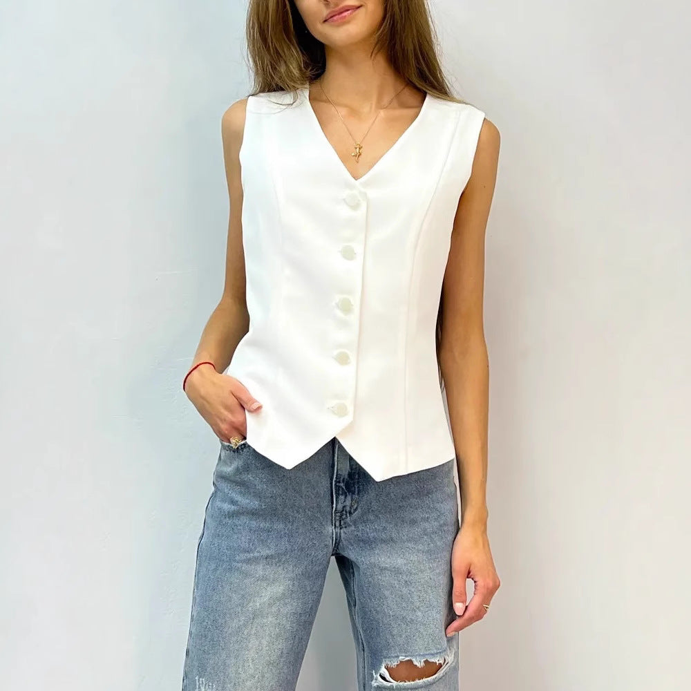 Women's Summer Sleeveless Waistcoat Outer Wear For Women's Vest
