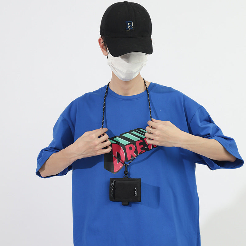 Street Fashion Halter Woven Color Matching Card Holder