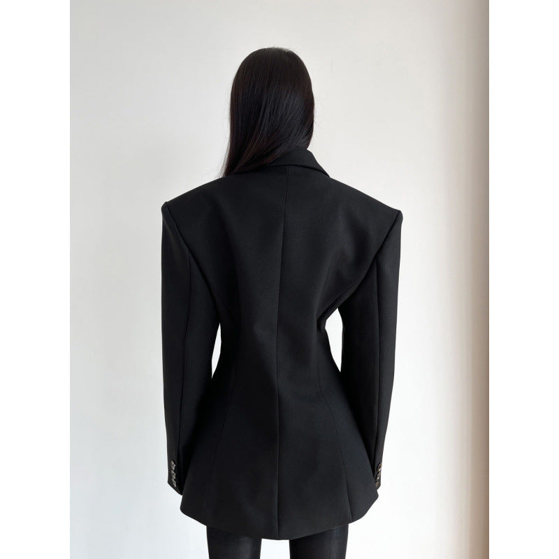 Black Female Temperament Go-getter Style Mid-length Blazers