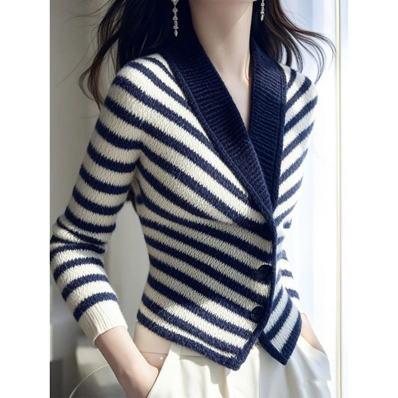 Unique Beautiful Blue Striped Can Be Sweaters