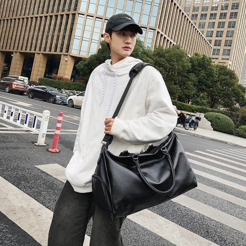 Retro Leather Neutral Waterproof Large Capacity Travel Bags