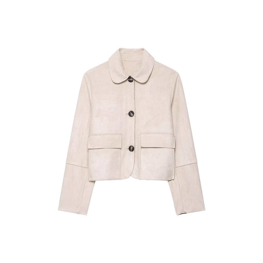 Women's Refined Stylish Versatile Minimalist Design Suede Jackets